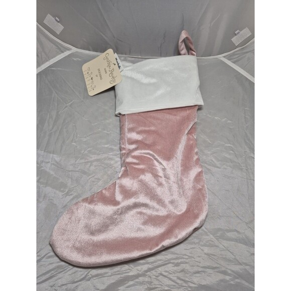 Cynthia Rowley Girls 22” Pink Velvet Ballerina Christmas Stocking Embroidered - Picture 4 of 5